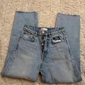 Zara Light Blue Straight Leg Jeans